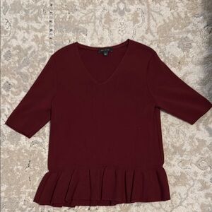 Burgundy V-Neck Sweater